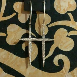 Gold plated anchor earrings